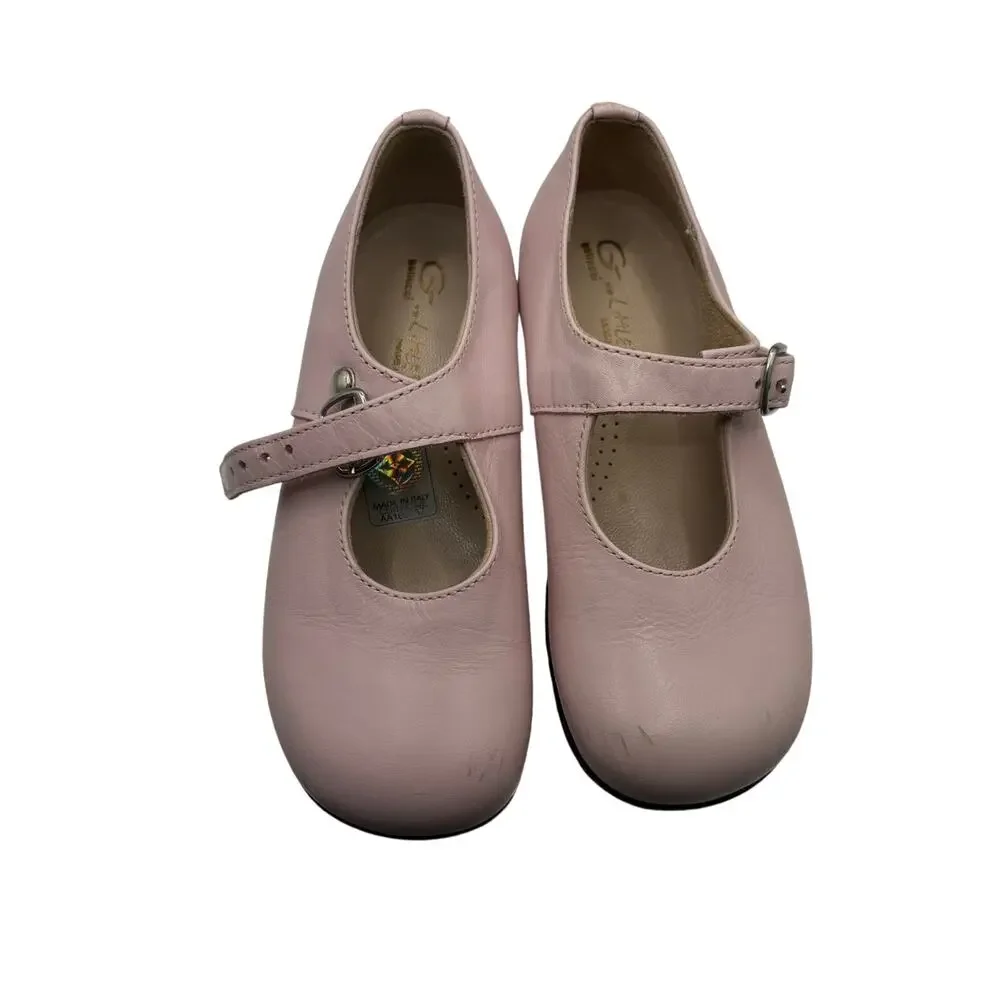 vero cuoio Pink Mary Jane Shoes Size 8.5 Classic Leather Flat Footwear